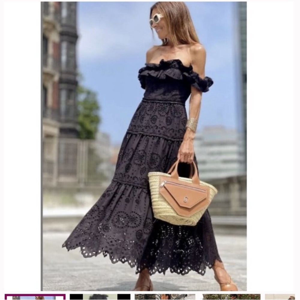 Zara embroidered off shulder dress limited edition blogger fav